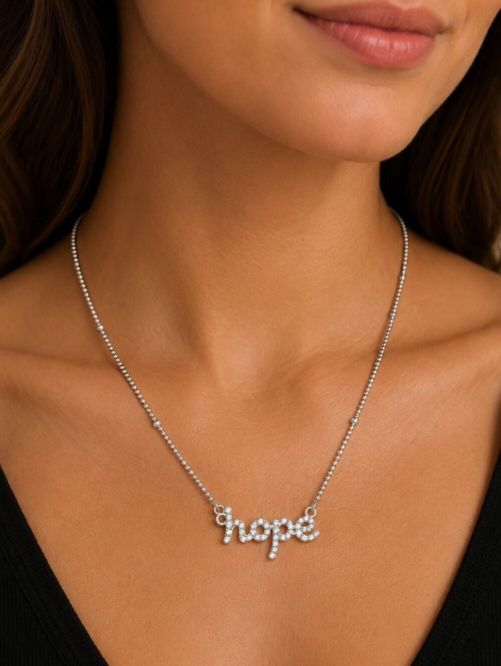 3/$30 MAURICES Cursive Hope Chain Necklace